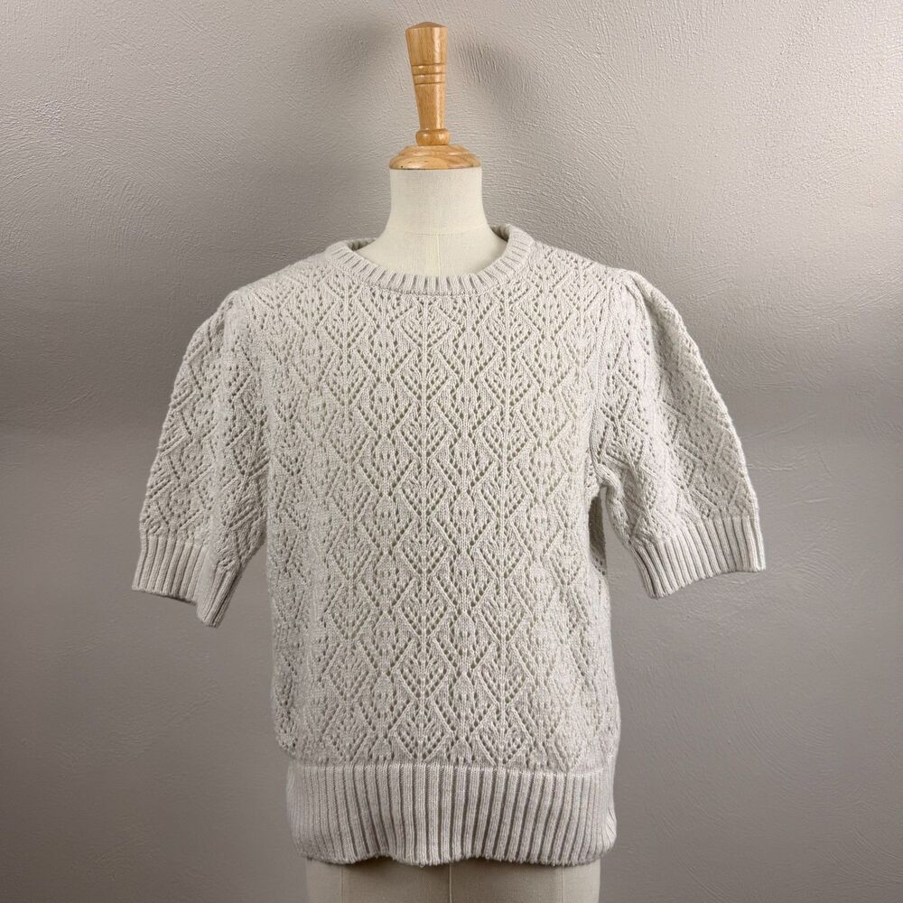 Marled Short sleeve Sweater Dirty White Medium